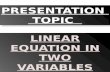 Two linear equations in the same two variables are called linear equation in two variables the most general form of a pair of linear equations is a.