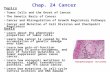Chap. 24 Cancer Topics Tumor Cells and the Onset of Cancer The Genetic Basis of Cancer Cancer and Misregulation of Growth Regulatory Pathways Cancer and.