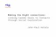 Making the Right connections: Linking Career Goals to Contacts through Social Exploration John-Paul Hatala.