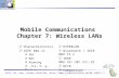 Prof. Dr.-Ing. Jochen Schiller,  SS057.1 Mobile Communications Chapter 7: Wireless LANs  Characteristics  IEEE 802.11.