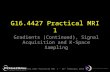 G16.4427 Practical MRI 1 – 24 th February 2015 G16.4427 Practical MRI 1 Gradients (Continued), Signal Acquisition and K-Space Sampling.