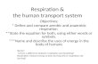 Respiration & the human transport system Objectives: * Define and compare aerobic and anaerobic respiration **State the equation for both, using either.