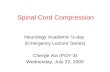 Spinal Cord Compression Neurology Academic ½-day (Emergency Lecture Series) Chenjie Xia (PGY-3) Wednesday, July 22, 2009.