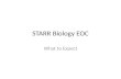 STARR Biology EOC What to Expect A total of 54 questions: Cell Structure and Function: 11 questions Genetics: 11 questions Evolution and Classification: