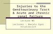 Injuries to the Genitourinary Tract & Acute and chronic renal failure Lecture №5 Lecturer – Baralo Igor Vitalievich.