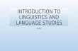 INTRODUCTION TO LINGUISTICS AND LANGUAGE STUDIES Part I.