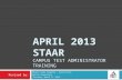 APRIL 2013 STAAR CAMPUS TEST ADMINISTRATOR TRAINING Melba Linda Longoria – Facilitator Martin Elementary Thursday, April 11, 2013 Revised by: