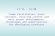 11:15 – 12:30 Trade facilitation: basic concepts, evolving content and most recent developments: challenges and opportunities for developing countries.