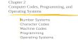 Chapter 2 Computer Codes, Programming, and Operating Systems zNumber Systems zCharacter Codes zMachine Codes zProgramming zOperating Systems.