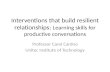 Interventions that build resilient relationships: Learning skills for productive conversations Professor Carol Cardno Unitec Institute of Technology.