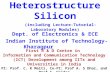 Heterostructure Silicon (including Lecture-Tutorial-Laboratory Modules) Dept. of Electronics & ECE Indian Institute of Technology-Kharagpur First R & D.