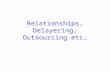 Relationships, Delayering, Outsourcing etc…. Learning Intentions Be able to describe the different types of relationships in an organisation Know the.