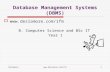 DeSiamore Database Management Systems (DBMS)   B. Computer Science and BSc IT Year 1.
