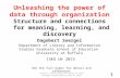 Unleashing the power of data through organization Structure and connections for meaning, learning, and discovery Dagobert Soergel Department of Library.