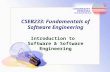 CSEB233: Fundamentals of Software Engineering Introduction to Software & Software Engineering.