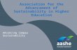 Association for the Advancement of Sustainability in Higher Education Advancing Campus Sustainability.
