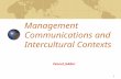 1 Management Communications and Intercultural Contexts Zeenat Jabbar.