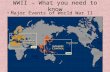 WWII – What you need to know Major Events of World War II.