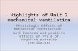 Highlights of Unit 2 mechanical ventilation Physiologic Effects of Mechanical Ventilation: both hazards and positive effects of PPV & of negative pressure.