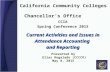 California Community Colleges Chancellor’s Office CCIA Spring Conference 2015 Current Activities and Issues in Attendance Accounting and Reporting Presented.