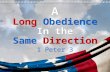 A Long Obedience In the Same Direction A Long Obedience In the Same Direction 1 Peter 3.