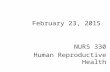 February 23, 2015 NURS 330 Human Reproductive Health.
