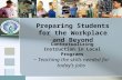 Preparing Students for the Workplace and Beyond Contextualizing Instruction in Local Programs ~ Teaching the skills needed for today’s jobs.