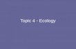 Topic 4 - Ecology 4.1 Communities and Ecosystems 4.1.1 Define:(1) Ecology—the study of relationships between living organisms and between organisms and.