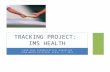 PHRM 8660 PHARMACEUTICAL MARKETING RIAN MARIE EXTAVOUR; APRIL 11 TH 2013 TRACKING PROJECT: IMS HEALTH.