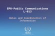 IAEA International Atomic Energy Agency EPR-Public Communications L-013 Roles and Coordination of Information.