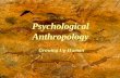 Psychological Anthropology Growing Up Human ANTH 3303. PSYCHOLOGICAL ANTHROPOLOGY Examines the interplay of culture and personality in various Western.
