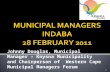 1 Johnny Douglas, Municipal Manager – Knysna Municipality and Chairperson of Western Cape Municipal Managers Forum.
