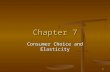 1 Chapter 7 Consumer Choice and Elasticity. 2 Overview  Fundamentals of consumer choice and diminishing marginal utility  Consumer equilibrium  Income.