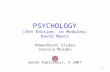 1 PSYCHOLOGY (8th Edition, in Modules) David Myers PowerPoint Slides Jessica Mulder Worth Publishers, © 2007.