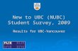 New to UBC (NUBC) Student Survey, 2009 Results for UBC-Vancouver.