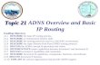 Topic 21 Topic 21 ADNS Overview and Basic IP Routing Enabling Objectives 21.1 DESCRIBE the basic IP routing process. 21.2 DESCRIBE an Autonomous System.