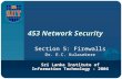 453 Network Security Section 5: Firewalls Dr. E.C. Kulasekere Sri Lanka Institute of Information Technology - 2006.