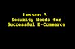 Lesson 3 Security Needs for Successful E-Commerce.