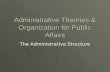 Administrative Theories & Organization for Public Affairs The Administrative Structure.