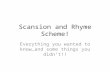Scansion and Rhyme Scheme! Everything you wanted to know…and some things you didn’t!!