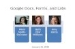 Google Docs, Forms, and Labs Mimi Smith- DeCoster Beth Filar Williams Amy Harris January 24, 2012.