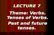 LECTURE 7 Theme: Verbs. Tenses of Verbs. Past and future tenses.