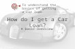 How do I get a Car Loan? A basic overview To understand the basics of getting a car loan.