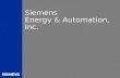 Siemens Energy & Automation, Inc.. | 2 Siemens Energy & Automation Overview VW Local Siemens Account Team Field Based Resources for VW Chattanooga VW.