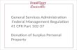 General Services Administration Federal Management Regulation 41 CFR Part 102-37 Donation of Surplus Personal Property.