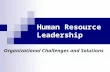 Human Resource Leadership Organizational Challenges and Solutions.