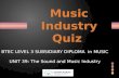 BTEC LEVEL 3 SUBSIDIARY DIPLOMA in MUSIC UNIT 39: The Sound and Music Industry.