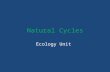 Natural Cycles Ecology Unit. Water and certain chemicals- such as carbon, oxygen, and nitrogen- are constantly being exchanged between air, water, soil,