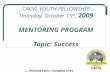 …. Winning Souls, Changing Lives CACVL CACVL YOUTH FELLOWSHIP Thursday, October 15 th, 2009 MENTORING PROGRAM Topic: Success.