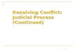 1 Resolving Conflict: Judicial Process (Continued) 1.